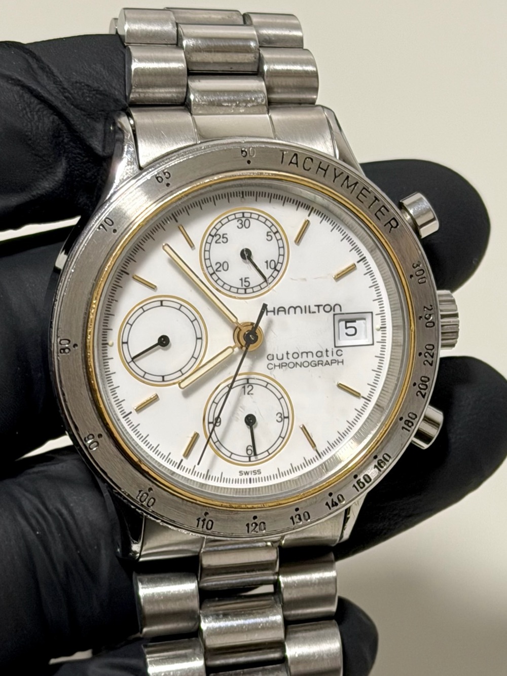 Hamilton 9960 Chronograph Automatic Date Valjoux 7750 Two-Tone 39mm Luxury Watch